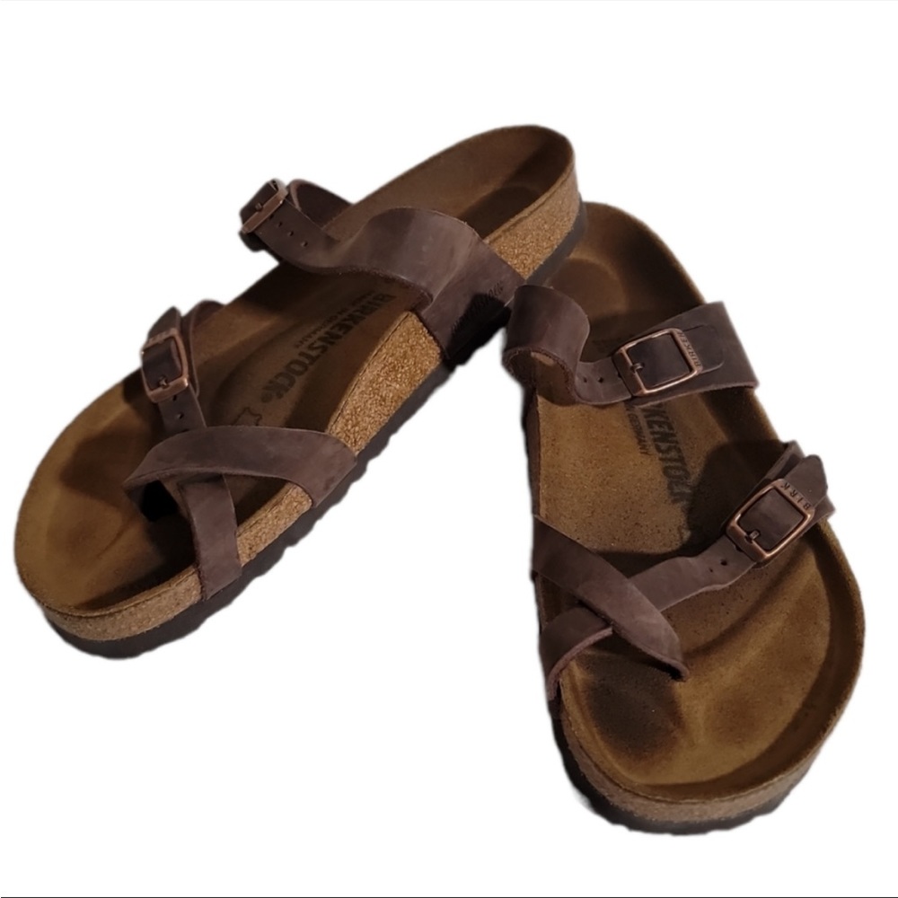 Birkenstock Mayari Brown Leather Sandal Size 39/8-8.5